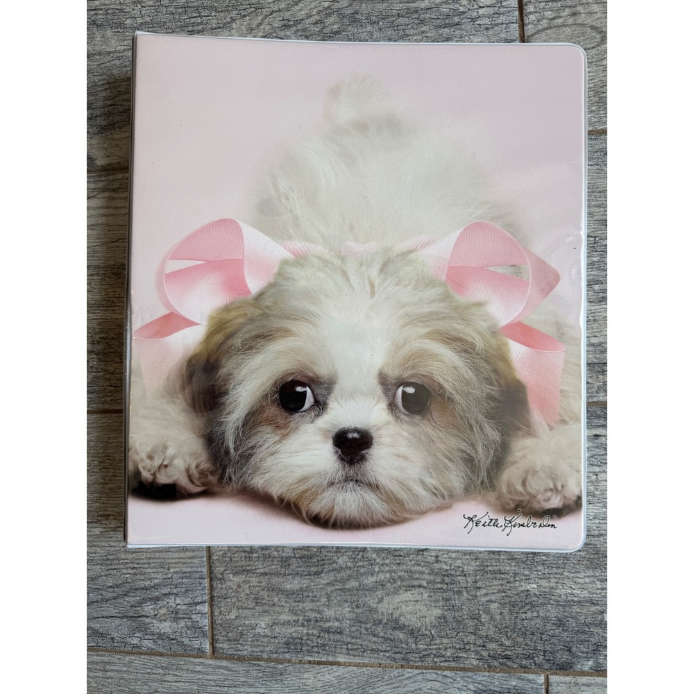 Class Act Keith Kimberlin Puppy Binder 1" Pink Lhasa Apso Dog 3-Ring Notebook